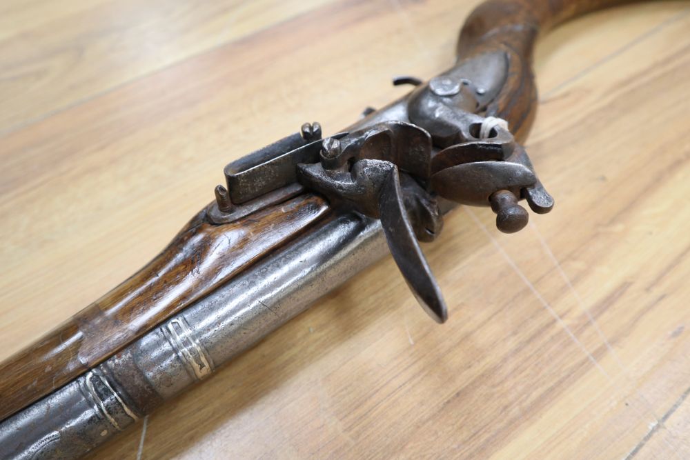 A 19th century Persian flintlock rifle, length 160cm